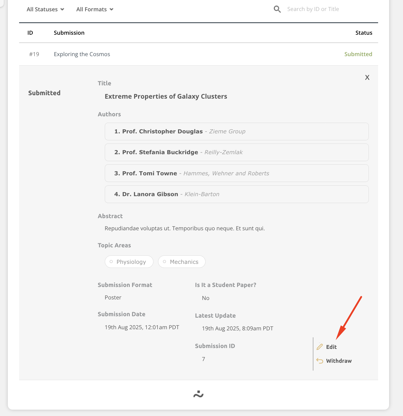 Editing Your Submission